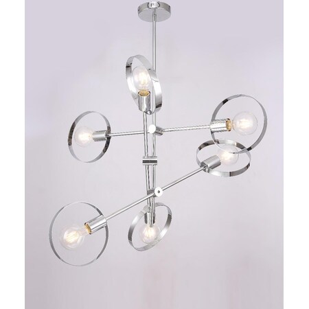 Bethel 6 Lights Chrome Ceiling Fixture TR70C24CH